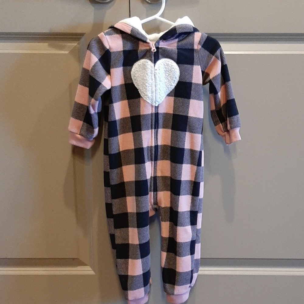 Carters fleece zip up jumpsuit